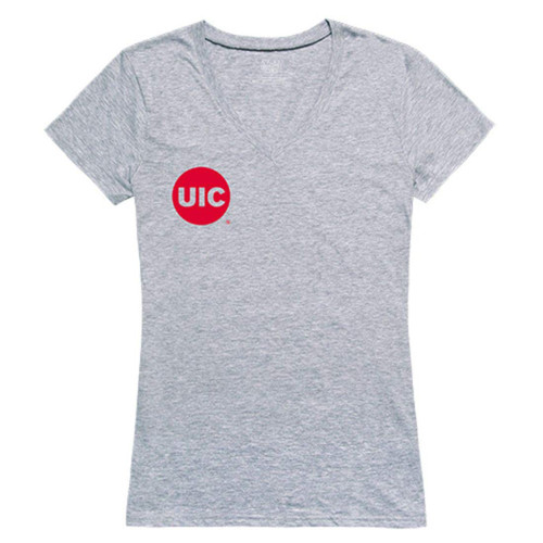 University of Illinois at Chicago Flames NCAA Women's Seal Tee T-Shirt Heather Grey Small