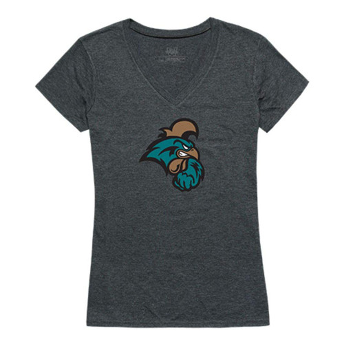 Coastal Carolina University Chanticleers NCAA Women's Cinder Tee T-Shirt Heather Charcoal Large