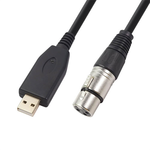 GXMRHWY Professional Audio Cable Female 3 Pin XLR to USB2.0 Cable Adapter USB Female to XLR Male Microphone Cable 2Meter