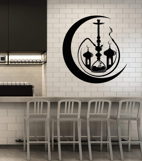 Vinyl Wall Decal Arabic Cafe Bar Hookah Shisha Smoking Stickers Mural Large Decor (g4232) Black Vinyl Wall Decal Arabic Cafe Bar Hookah Shisha Smoking Stickers Mural Large Decor (g4232) Black