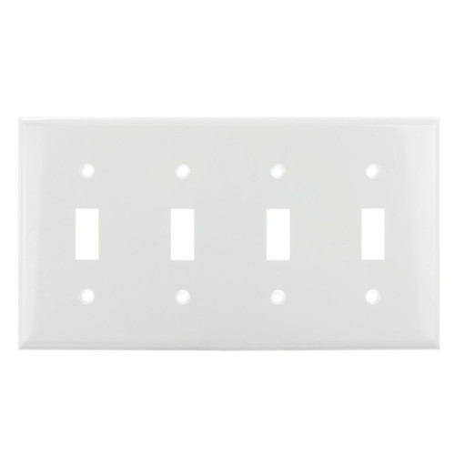 Sunlite 50537-SU E104/W 4 Gang Toggle Switch Plate, White