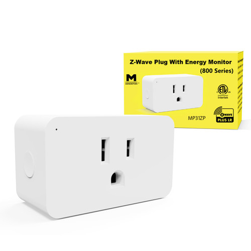 Minoston Z-Wave 800 Series Zwave Plug with Energy Monitoring, Power Meter Z-Wave Outlet Switch, Z-Wave hub Required, Work with SmartThings, Wink, Vera, Z-Box Hub, Home Assistant (MP31ZP)