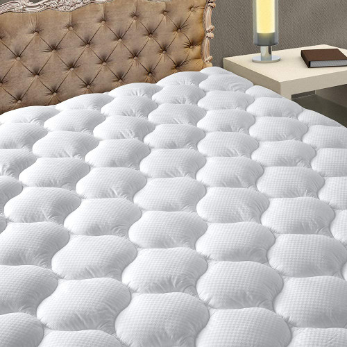 MATBEBY Bedding Quilted Fitted Twin Mattress Pad Cooling Breathable Fluffy Soft Mattress Pad Stretches up to 21 Inch Deep, Twin Size, White, Mattress Topper Mattress Protector MATBEBY Bedding Quilted Fitted Twin Mattress Pad Cooling Breathable Fluffy Soft Mattress Pad Stretches up to 21 Inch Deep, Twin Size, White, Mattress Topper Mattress Protector