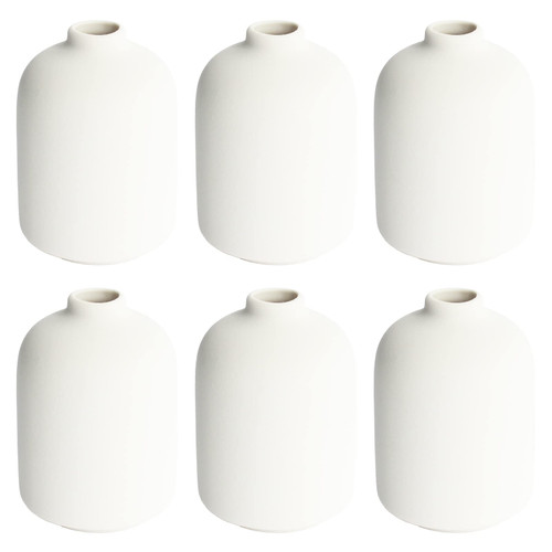 YANLING Small White Vase for Decor, 6 Pack Ceramic Vases for Pampas Grass, Boho Vase for Home Decor White Vases for Flowers, Modern Ceramic Vase Dried Flowers Vases YANLING Small White Vase for Decor, 6 Pack Ceramic Vases for Pampas Grass, Boho Vase for Home Decor White Vases for Flowers, Modern Ceramic Vase Dried Flowers Vases