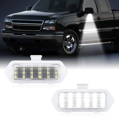 BORDAN LED Puddle Lights for Chevy Silverado GMC Sierra 1500 Tahoe Suburban Avalanche 1500 2500 Cadillac Escalade ESV EXT Yukon XL 1500 2500 Driver and Passenger Side Mirror Light Lamps