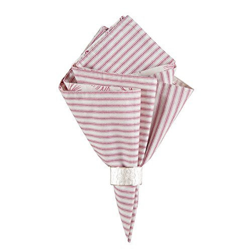 Evergreen Toile Rosy Red 20 x 20 Cotton Fabric Christmas Cloth Napkins Pack of 4