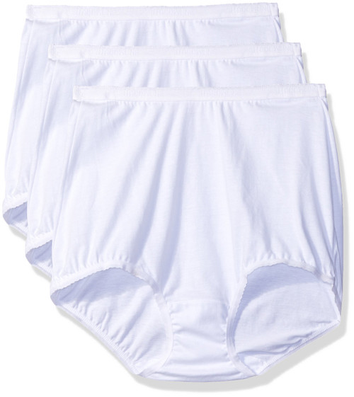 Shadowline womens Shadowline Women's Panties - Cotton Brief (3 Pack) Shorts, White, 7 US