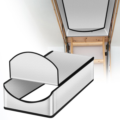 Attic Door Insulation Cover 25"x54"x11" Attic Stairs Insulation Cover with Zipper Energy Saving Insulated Attic Tent Ladder Hatch Attic Cover Insulator Kit for Pull Down Stair Access Entry Stairway