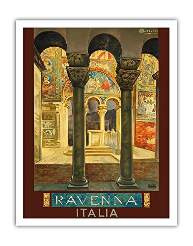 Pacifica Island Art Ravenna - Italia (Italy) - Vintage World Travel Poster by Osvaldo Ballerio c.1920s - Fine Art Print - 11in x 14in