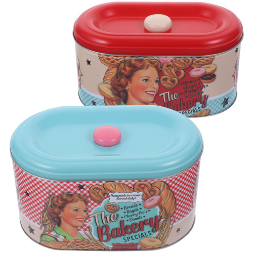 Kichvoe 2pcs Tinplate Candy Box Vintage Metal Empty Tins Cookie Box Biscuits Can Chocolate Candy Gift Box Decorative Storage Tins with Lids
