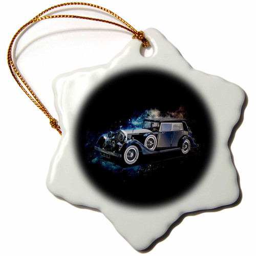 3dRose an Elegant Classic car in Black Finished in a Distinctive... - Ornaments (orn-370619-1) 3dRose an Elegant Classic car in Black Finished in a Distinctive... - Ornaments (orn-370619-1)