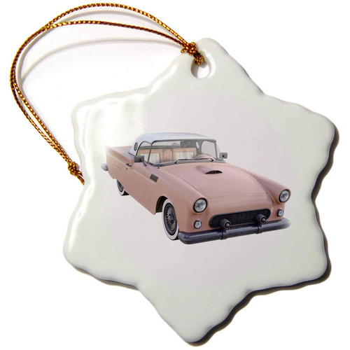 3dRose Boehm Graphics Car - Coral Classic Sports Car - Ornaments (orn-234177-1)