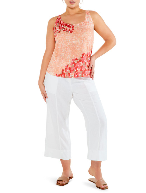 NIC+ZOE Women's Plus Size Sun Burst Tank, Orange Multi, 1X