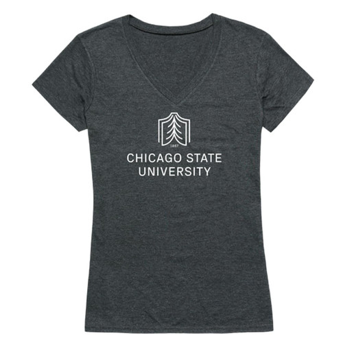 Chicago State University Cougars Women's Institutional Tee T-Shirt - Heather Charcoal, X-Large