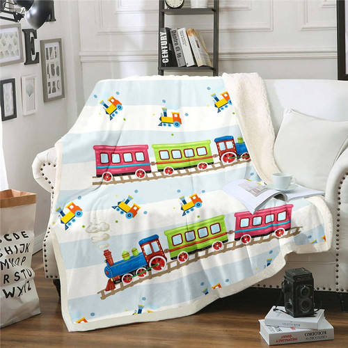 Cartoon Train Sherpa Blanket Car Vehicles Print Plush Blanket Cute Trains Fleece Throw Blanket for Bed Sofa Couch Kids Fuzzy Blanket Ultra Soft Room Decor Baby 30"x40" Cartoon Train Sherpa Blanket Car Vehicles Print Plush Blanket Cute Trains Fleece Throw Blanket for Bed Sofa Couch Kids Fuzzy Blanket Ultra Soft Room Decor Baby 30"x40"