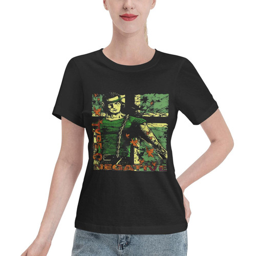 Rock Band T Shirt Womens Summer O-Neck Shirts Casual Short Sleeves Tee Black