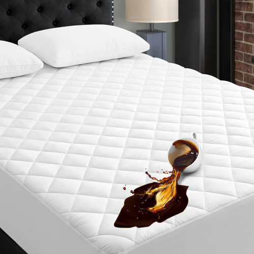 REMOCA HOME California King Size Waterproof Mattress Pad Protector Cover, Quilted Mattress Pad, Deep Pocket Fits Up to 21", Soft and Comfortable, Breathable and Noiseless (California King, White) REMOCA HOME California King Size Waterproof Mattress Pad Protector Cover, Quilted Mattress Pad, Deep Pocket Fits Up to 21", Soft and Comfortable, Breathable and Noiseless (California King, White)