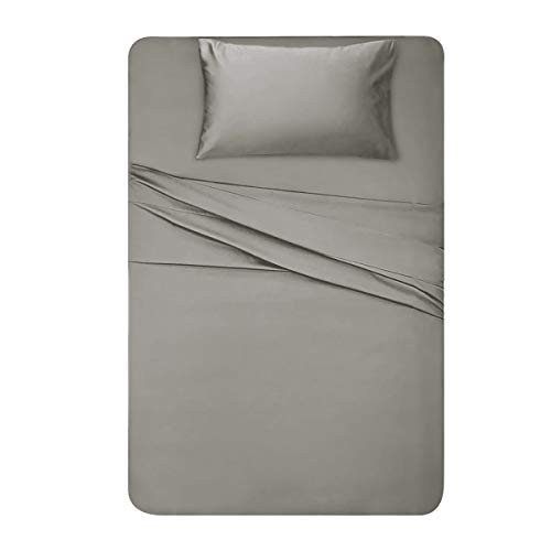 Twin Size Sheet Set-3 Piece Sheets Ultra Soft Microfiber Bed Sheets with Deep Pocket Fitted Sheet,Hypoallergenic,Wrinkle & Fade Resistant Bedding Sheets For Bedroom(Twin,Gray)