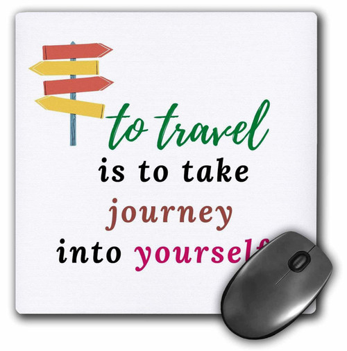 3dRose Travel Quotes - Colorful Text and Travel Quotes - Mouse Pads (mp-360860-1)