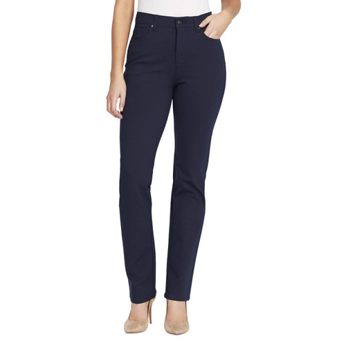 Gloria Vanderbilt Women's Amanda Ponte High Rise Knit Pant, Midnight Affair, 4 Petite Regular