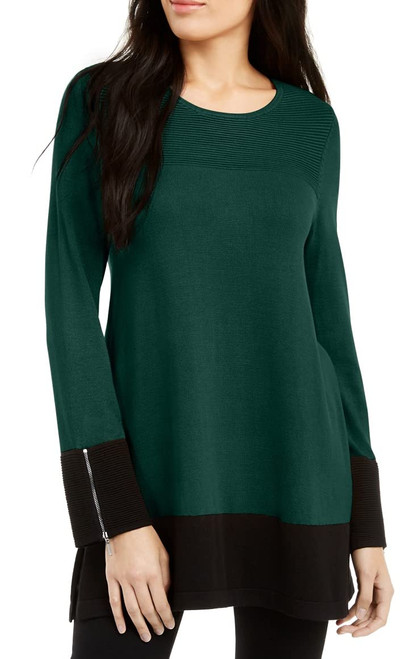 Alfani Womens Ottoman-Knit Pullover Sweater, Green, Small