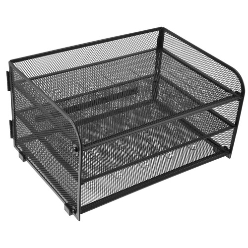 Ciieeo Desk Tray Drawer Desktop File Holder Stackable Letter Tray Letter Tray Desk Organizer Desktop Organizer Desk Organizer Tray outbox Tray for Desk File Basket Office Storage Metal