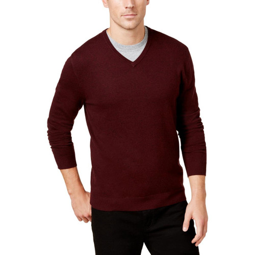 Alfani Mens Knit Pullover Sweater, Red, XXX-Large
