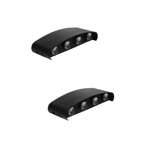 DOITOOL 2pcs Curved Wall Light Outdoor Lights LED Indoor Sconces Wall Lighting Wall Mount Light Fixture Indoor Outdoor Sconce Lights Wall Mounted Light Up Down LED Lamps Aluminum Black LED