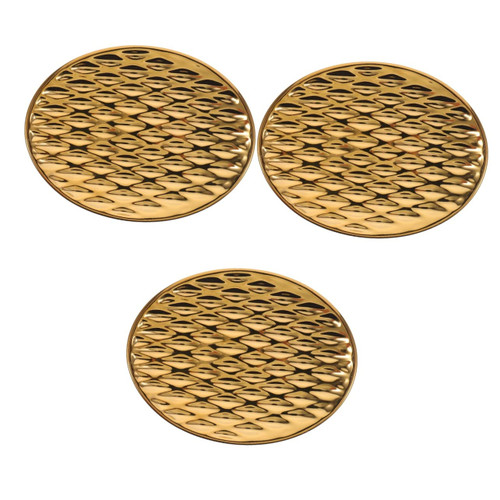 Zerodeko 3pcs Ceramic Gold Plated Soap Dish Kitchen Soap Holder Soap Case Holder Soap Dishes for Bar Soap Tub Tray for Bathtub Trim Tray Soap Dishes for Bathroom Sink Ceramics Multifunction