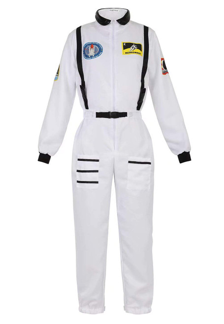 Jutrisujo Astronaut Costume Adult for Women Space Suit Cosplay Spaceman Jumpsuit Halloween White XL