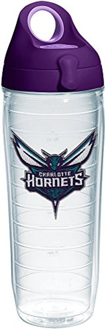 Tervis 1231045 NBA Charlotte Hornets Tumbler with Emblem and Purple Lid 24oz Water Bottle, Clear Tervis 1231045 NBA Charlotte Hornets Tumbler with Emblem and Purple Lid 24oz Water Bottle, Clear