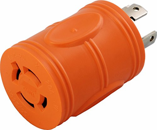 AC WORKS [ADL1430L1420] Locking Adapter 30Amp 4 Prong 125/250Volt L14-30P Locking Plug to L14-20R 20Amp 4Prong 125/250Volt Locking Female Connector Adapter