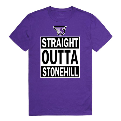 W Republic Stonehill College Skyhawks Straight Outta Tee T-Shirt - Pruple, X-Large