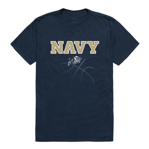 United States Naval Academy Basketball Tee T-Shirt - Navy, XX-Large