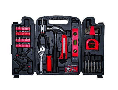 Super Tools 148-Piece Household Tool Set - General Household Hand Tool Kit with Plastic Toolbox Storage Case