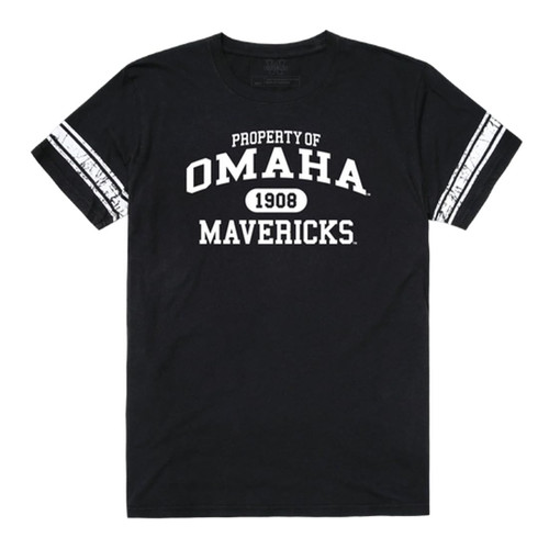 University of Nebraska Omaha Mavericks Property Football Tee T-Shirt - Black, XX-Large