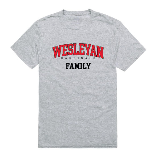 Wesleyan Cardinals Family Tee T-Shirt - Heather Grey, X-Large