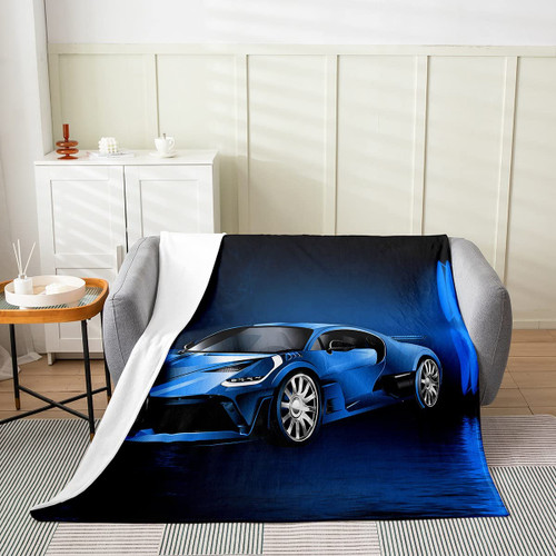 Race Sports Car Fleece Throw Blanket,All Season Extreme Sports Bed Blanket Car Sports Competition Flannel Fuzzy Blanket for Bed Sofa Couch,Bedroom Decor Automobile Blue Plush Blanket 40"x50" Race Sports Car Fleece Throw Blanket,All Season Extreme Sports Bed Blanket Car Sports Competition Flannel Fuzzy Blanket for Bed Sofa Couch,Bedroom Decor Automobile Blue Plush Blanket 40"x50"