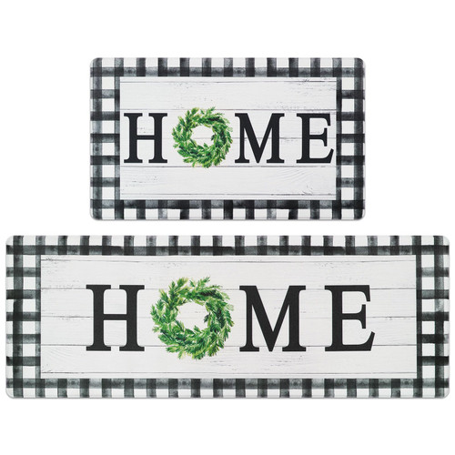 ASPMIZ Farmhouse Kitchen Mat 2PCS, Cushioned Anti-Fatigue Kitchen Rugs Non Slip, Buffalo Plaid Waterproof Kitchen Floor Mat Comfort Foam Standing Mat for Sink, Home, Office, 18'' x 48'' +18'' x 30'' ASPMIZ Farmhouse Kitchen Mat 2PCS, Cushioned Anti-Fatigue Kitchen Rugs Non Slip, Buffalo Plaid Waterproof Kitchen Floor Mat Comfort Foam Standing Mat for Sink, Home, Office, 18'' x 48'' +18'' x 30''