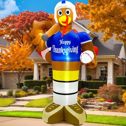 OurWarm 8 FT Thanksgiving Inflatables Outdoor Decorations, Giant Blow Up Baseball Turkey Inflatable with Built-in LED Lights Fall Thanksgiving Decorations Outside Yard Lawn Garden Home Decor OurWarm 8 FT Thanksgiving Inflatables Outdoor Decorations, Giant Blow Up Baseball Turkey Inflatable with Built-in LED Lights Fall Thanksgiving Decorations Outside Yard Lawn Garden Home Decor