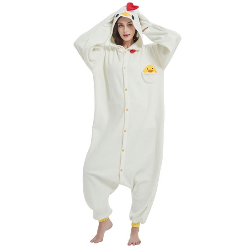 RESSBER Unisex Adult Onesie Pajamas Animal One Piece Halloween Costume Christmas Sleepwear Jumpsuit (White Chicken, Small) RESSBER Unisex Adult Onesie Pajamas Animal One Piece Halloween Costume Christmas Sleepwear Jumpsuit (White Chicken, Small)