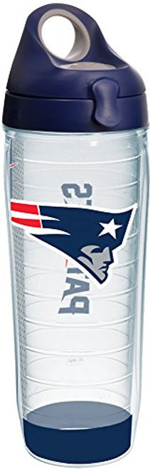 Tervis 1231135 NFL New England Patriots Stripe Tumbler with Wrap and Navy with Gray Lid 24oz Water Bottle, Clear Tervis 1231135 NFL New England Patriots Stripe Tumbler with Wrap and Navy with Gray Lid 24oz Water Bottle, Clear