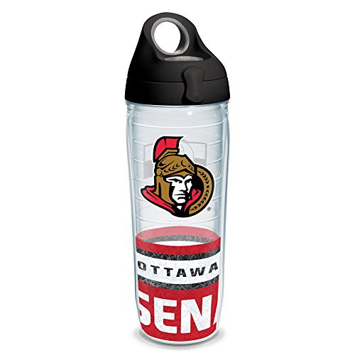 Tervis 1230985 NHL Ottawa Senators Tumbler with Wrap and Black with Gray Lid 24oz Water Bottle, Clear Tervis 1230985 NHL Ottawa Senators Tumbler with Wrap and Black with Gray Lid 24oz Water Bottle, Clear