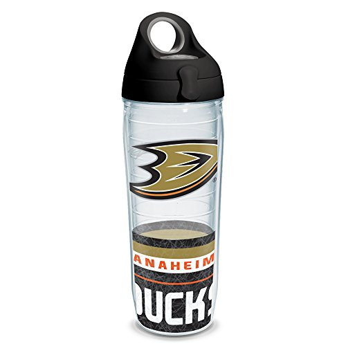 Tervis 1230904 NHL Anaheim Ducks Tumbler with Wrap and Black with Gray Lid 24oz Water Bottle, Clear Tervis 1230904 NHL Anaheim Ducks Tumbler with Wrap and Black with Gray Lid 24oz Water Bottle, Clear