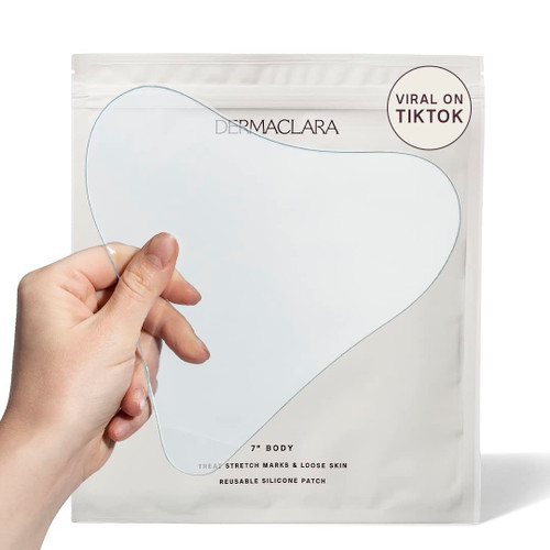 Dermaclara Enhanced Silicone Fusion Body Patch - Silicone Patches For Scars - Prevent and Treat Stretch Marks - Stretch Mark Prevention Pregnancy Must Haves - 7" x 7" x .07"