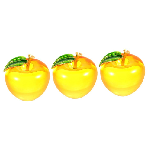 VOSAREA 3pcs Crystal Apple Dining Room Table Decor Handmade Gifts Christmas Decor Fake Apples Crystal Figurine Fruit Decor Apple Decoration Desktop Apple Ornament Home Supplies Plant car