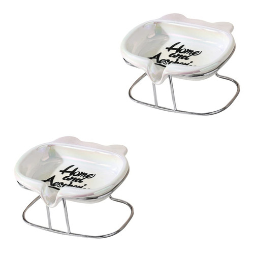 Cabilock 2pcs Self Draining Soap Dish Soap Dishes for Bar Soap Soap Bar Dryer Soap Bar Holder Soap Draining Holder Soap Container Travel Ceramics Christmas White Small Soap Dish