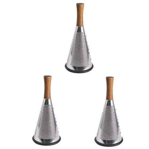 Yardwe 3pcs Kitchen Grater Manual Mandoline Slicer Multipurpose Grater Manual Vegetables Grater pear Grating Tool Cheese Grating Tool Stainless Steel Cheese Grater Wood Vertical Stripper