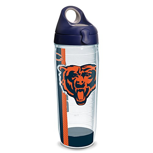 Tervis 1231102 NFL Chicago Bears Stripe Tumbler with Wrap and Navy with Gray Lid 24oz Water Bottle, Clear Tervis 1231102 NFL Chicago Bears Stripe Tumbler with Wrap and Navy with Gray Lid 24oz Water Bottle, Clear
