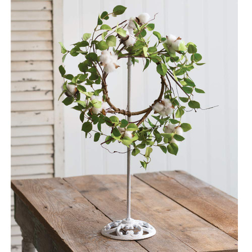 CTW Home Collection 370442 Extendable Farmhouse Wreath Holder, 23.5-inch Height, White